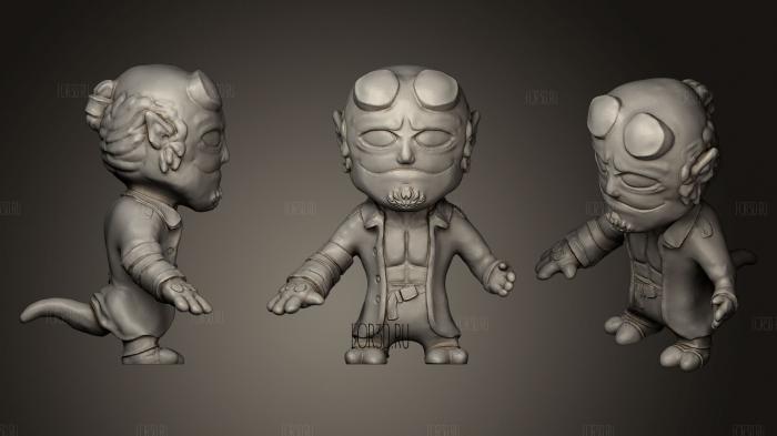 Chibi Hellboy stl model for CNC